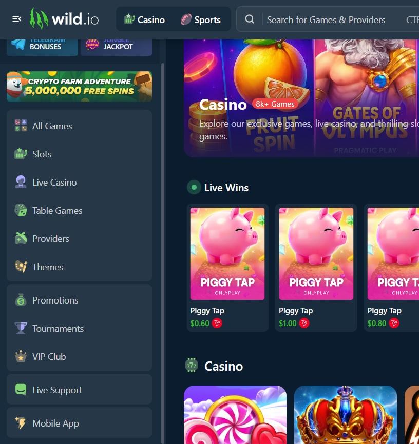 Wild.io Crypto Casino Review - 2025