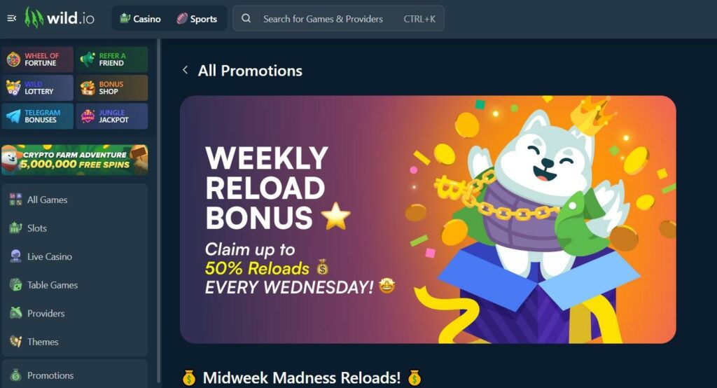 Wild.io Crypto Casino Review - 2025