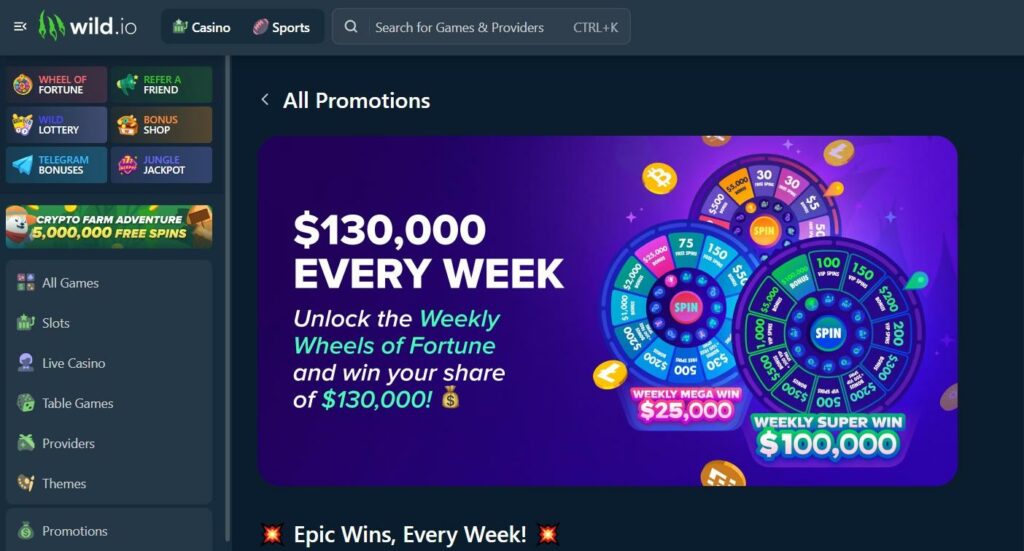 Wild.io Crypto Casino Review - 2025