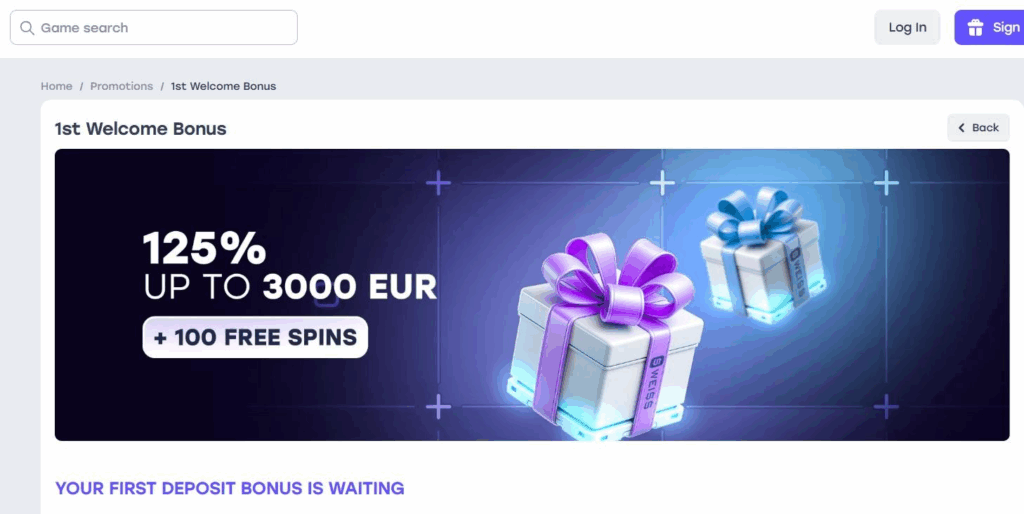 Weiss Casino Review - 2025 4 Weiss Casino Review - 2025