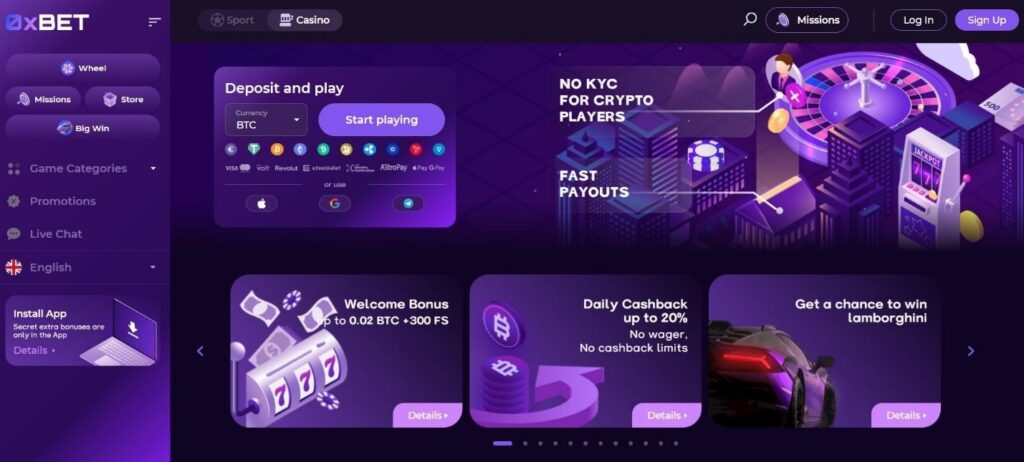 0x Bet Casino Review - 2025