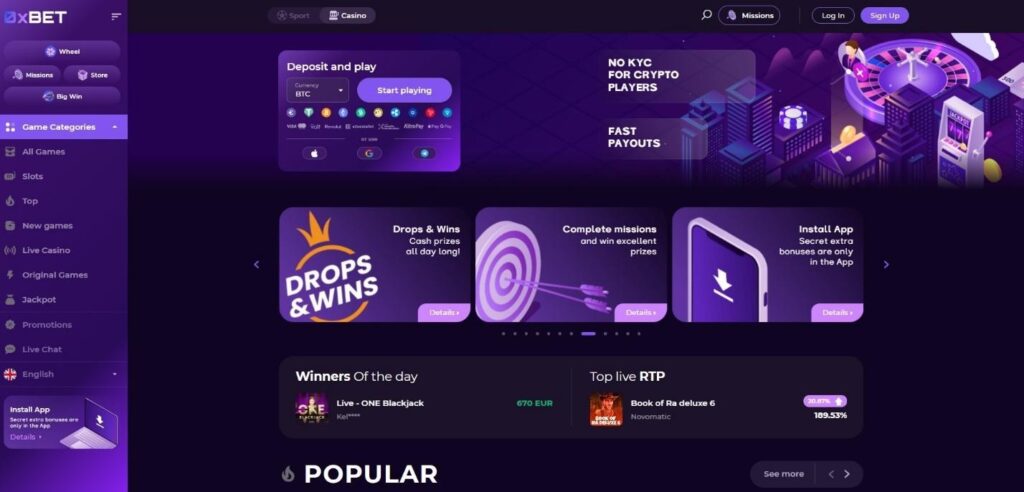 0x Bet Casino Review - 2025
