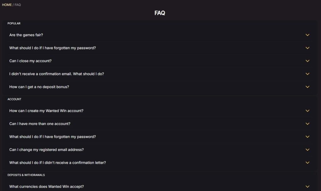 Wanted Win Casino Review - 2026