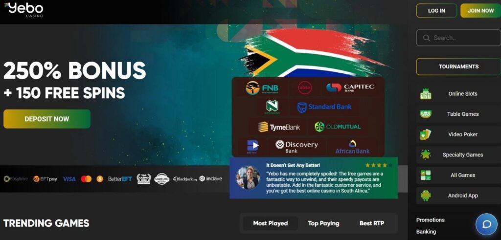 Yebo Casino Review - 2025 3 Yebo Casino Review - 2025