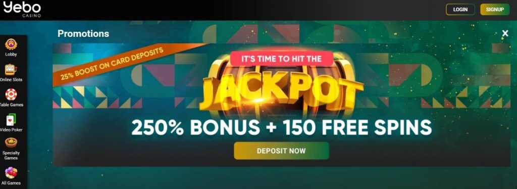 Yebo Casino Review - 2025 4 Yebo Casino Review - 2025